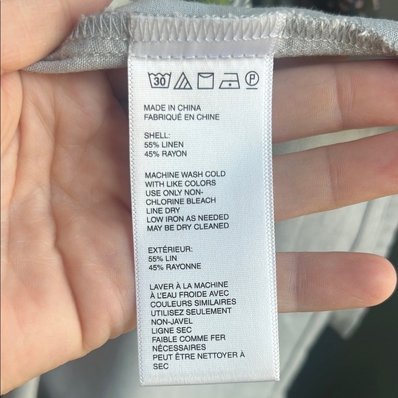 Urban Outfitters Grey Linen Blend Wrap Dress w/ Spaghetti Straps - Size Medium - Picture 13 of 13